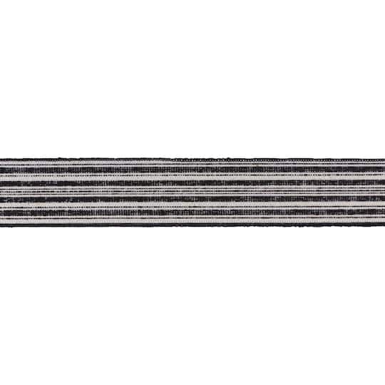 Melrose 2.5" x 10yd. Black & White Pinstriped Wired Ribbons, 2ct. | Michaels®